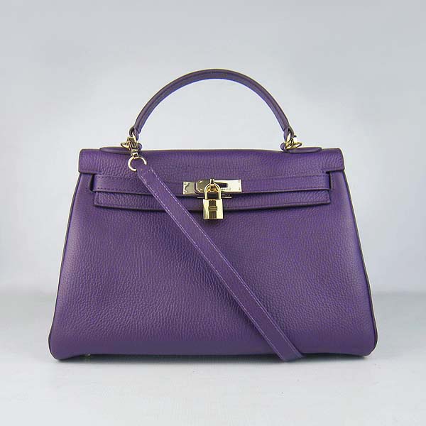 7A Replica Hermes Kelly 32cm Togo Leather Bag Purple 6108 - Click Image to Close